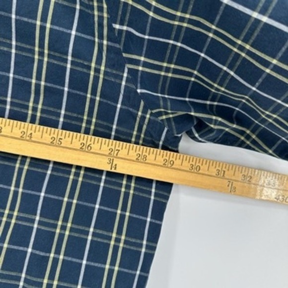 Ralph Lauren Blake XXL‎ Mens Plaid Short Sleeve Button Up Shirt Navy Cotton - Picture 5 of 10